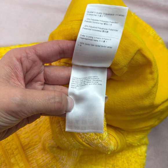 Escada Womens Yellow Blazer Jacket Size US 10 Designer - Picture 9 of 9